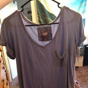 Free people purple shirt with pocket
